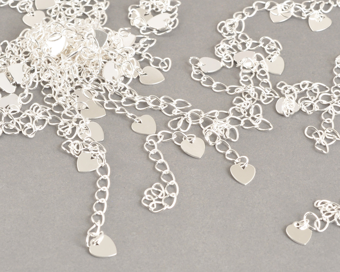 Jewelry Chain-Extender with Heart-Silver Plated-2 Inches-Quantity 1