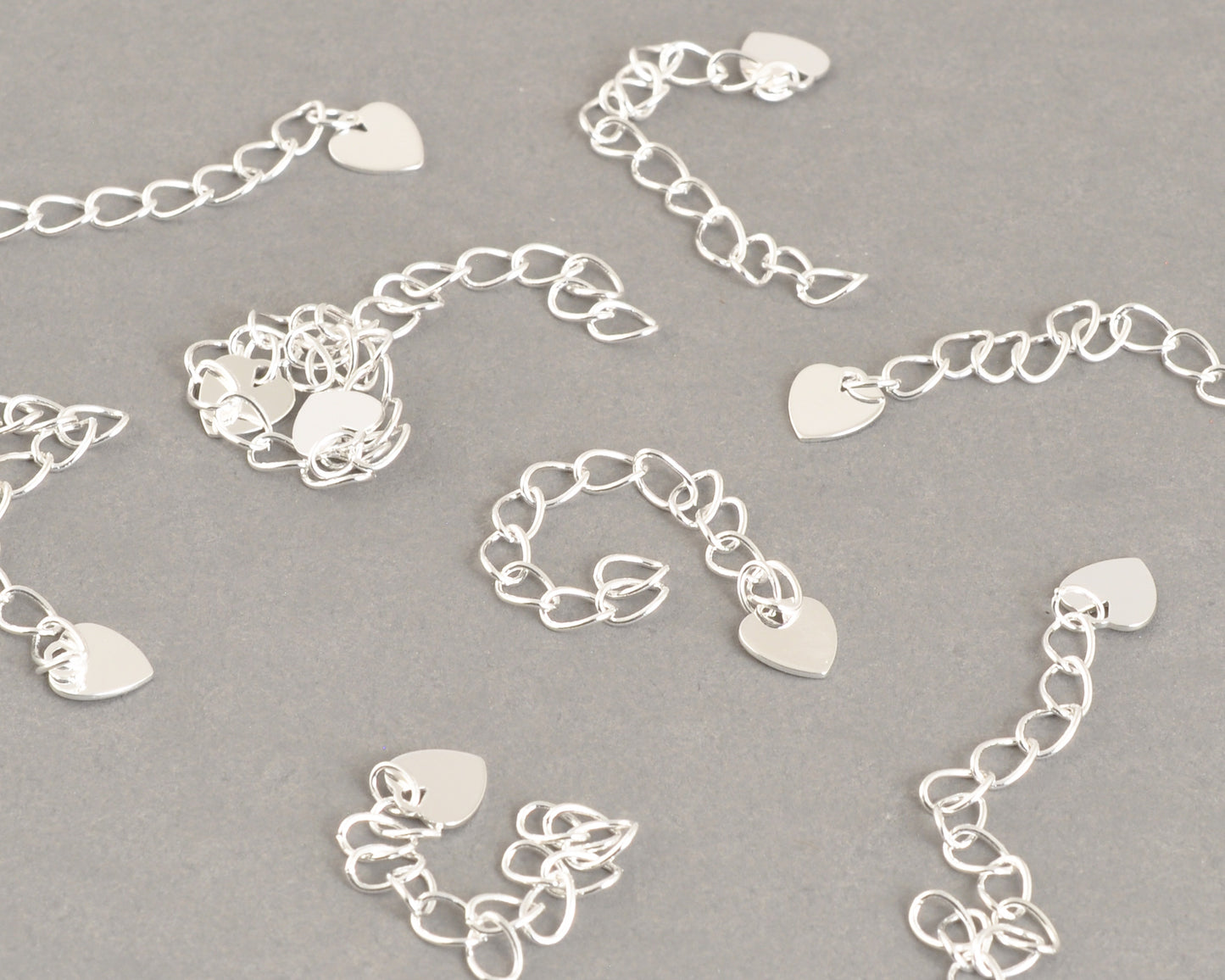 Jewelry Chain-Extender with Heart-Silver Plated-2 Inches-Quantity 1