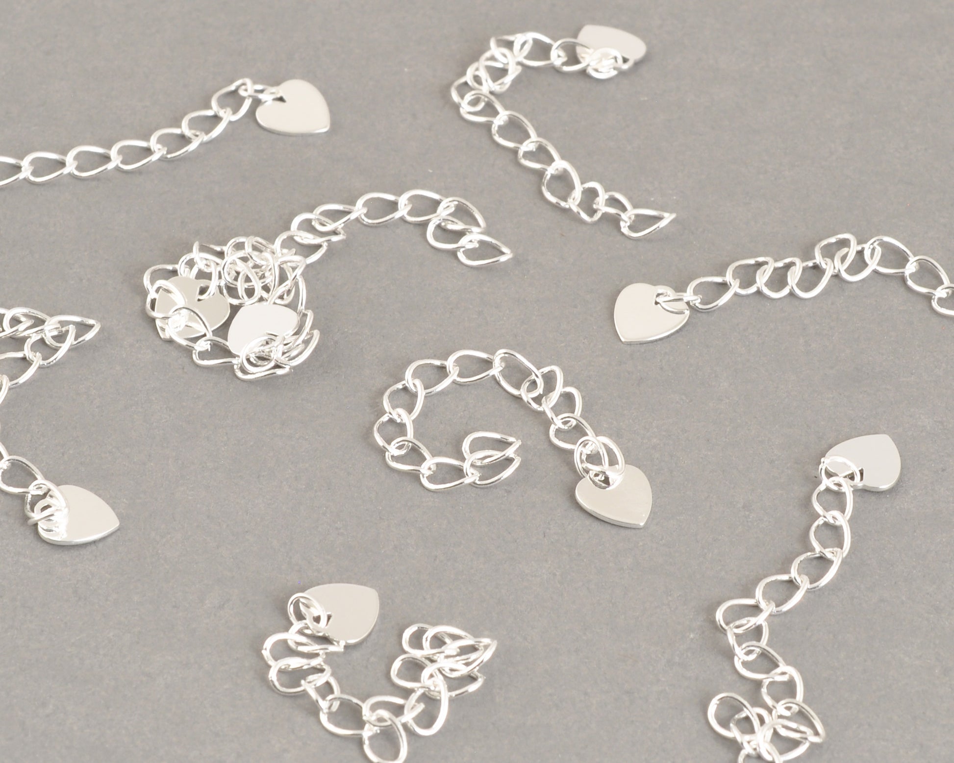 Jewelry Chain-Extender with Heart-Silver Plated-2 Inches-Quantity 1