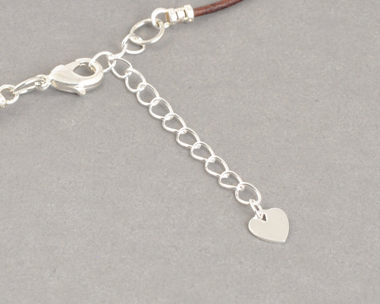 Jewelry Chain-Extender with Heart-Silver Plated-2 Inches-Quantity 1