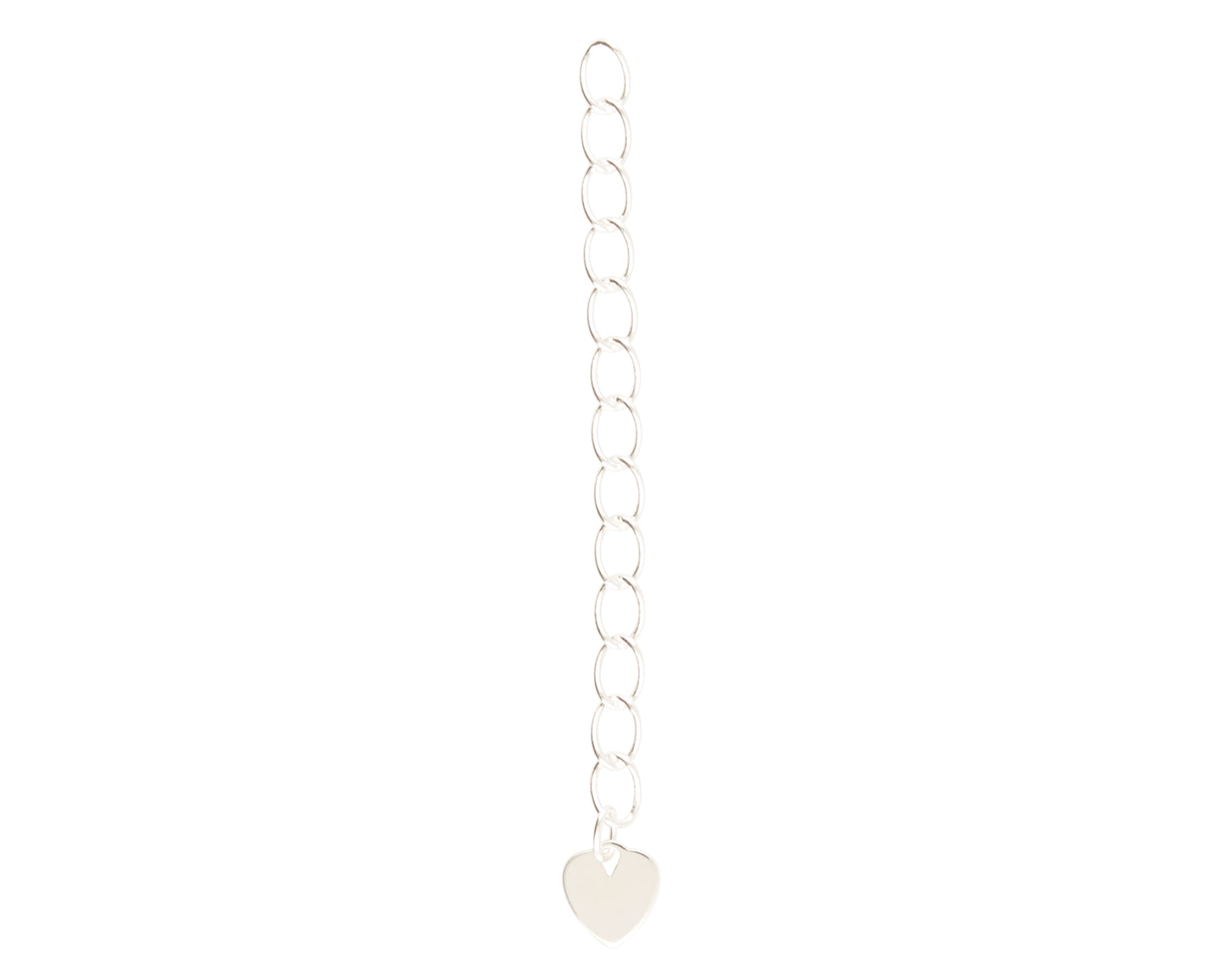Jewelry Chain-Extender with Heart-Silver Plated-2 Inches-Quantity 1