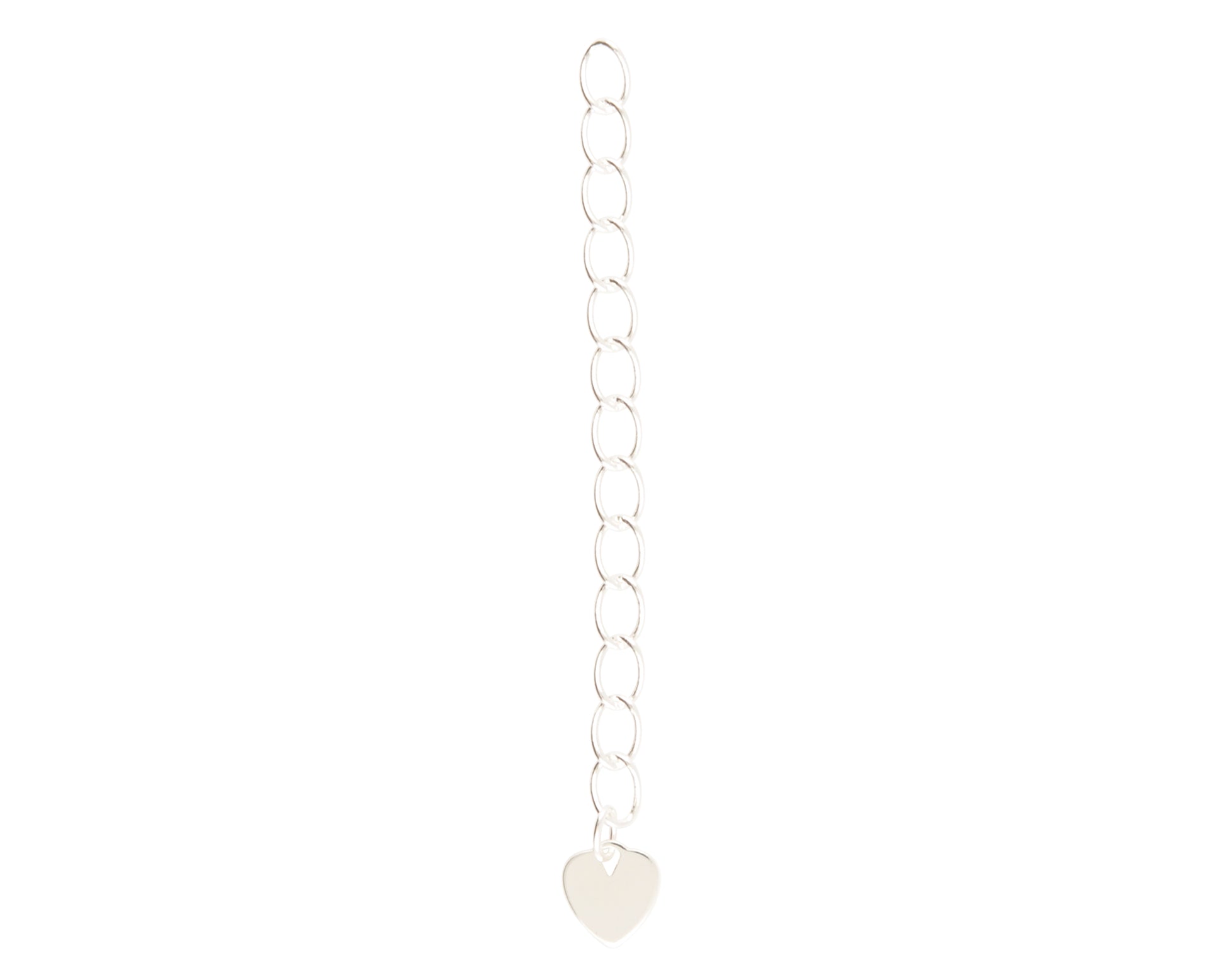 Jewelry Chain-Extender with Heart-Silver Plated-2 Inches-Quantity 1