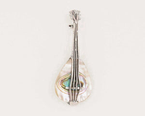Vintage Jewelry-Paua Shell Mandolin Brooch-Hat Pin-Artist Jewelry-Lapel Pin-Jewelry Gift for Music Lover or Music Teacher