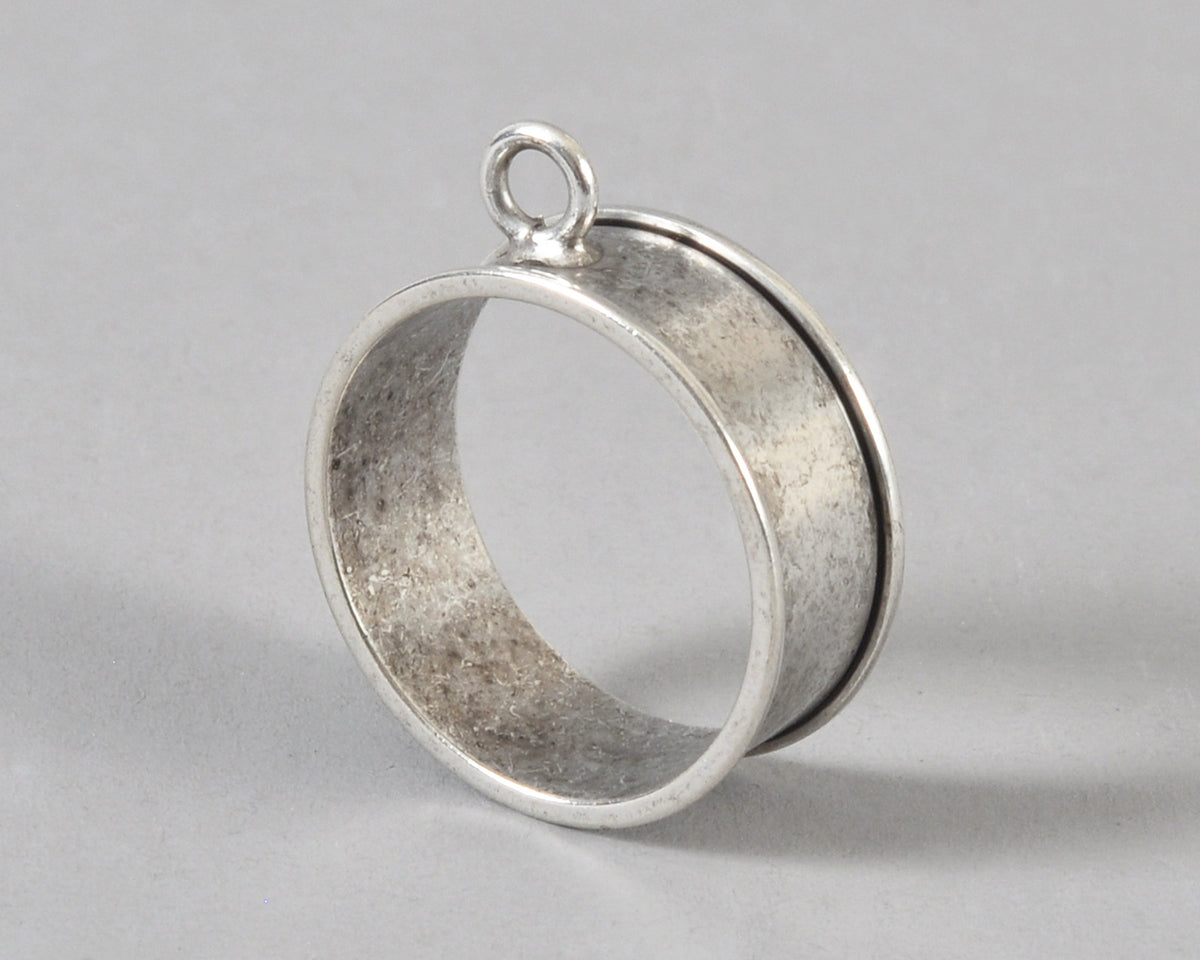 Nunn Design-Brass-Deep Channel Open Bezel Large Circle Single Loop-Antique Silver-Quantity 1