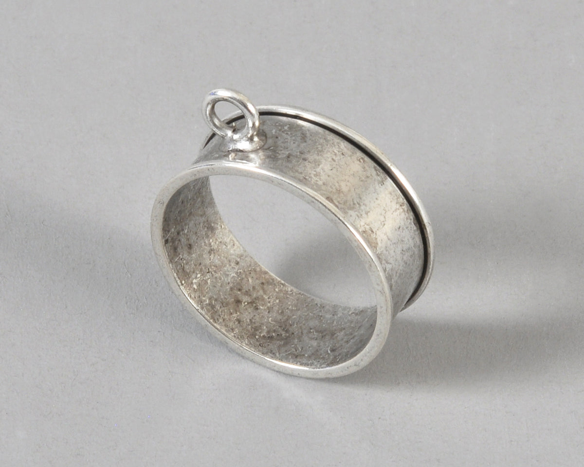 Nunn Design-Brass-Deep Channel Open Bezel Large Circle Single Loop-Antique Silver-Quantity 1