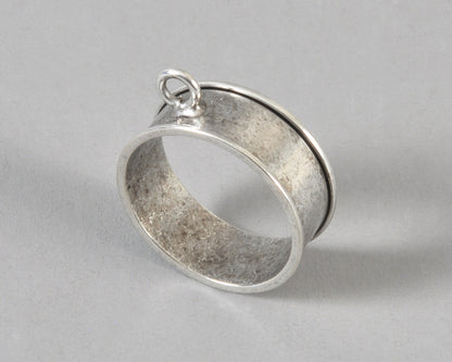 Nunn Design-Brass-Deep Channel Open Bezel Large Circle Single Loop-Antique Silver-Quantity 1