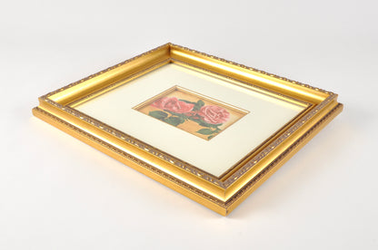 Oil Painting-Vintage Roses-Ornate Gold Gilded Wood Framed and Matted-by Tamara Scott