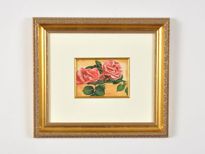 Oil Painting-Vintage Roses-Ornate Gold Gilded Wood Framed and Matted-by Tamara Scott