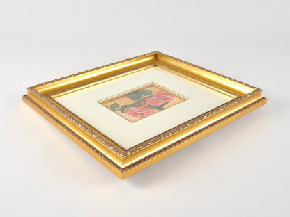 Oil Painting-Vintage Roses-Ornate Gold Gilded Wood Framed and Matted-by Tamara Scott