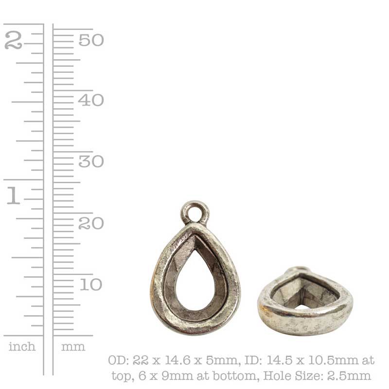 Nunn Design-14mm Open Back Bezel Pear-Single Loop Tamara Scott