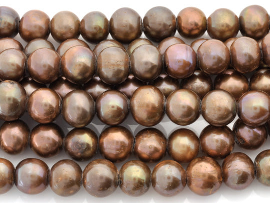 Large Hole Freshwater Pearl-Copper-8mm-Quantity 1