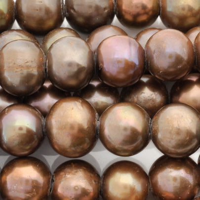 Large Hole Freshwater Pearl-Copper-8mm-Quantity 1
