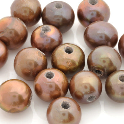 Large Hole Freshwater Pearl-Copper-8mm-Quantity 1