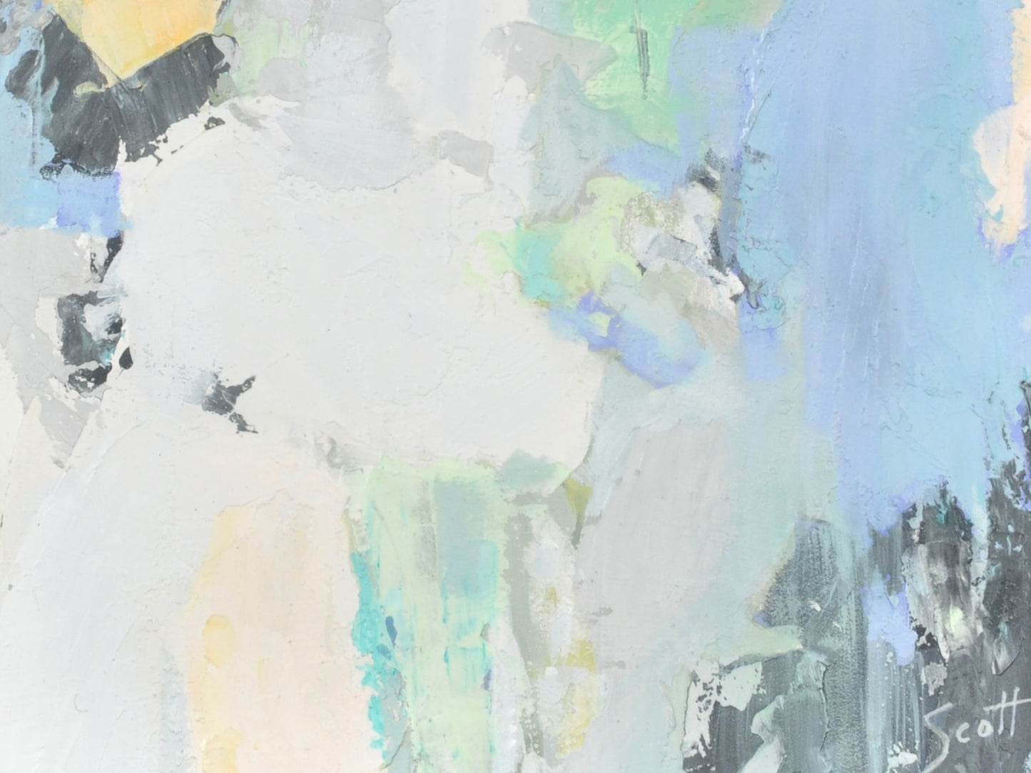 Original Abstract Oil Painting on Canvas Board-Blush Fusion-Dark Two Tone Ornate Vintage Wood Frame by Tamara Scott Tamara Scott Designs