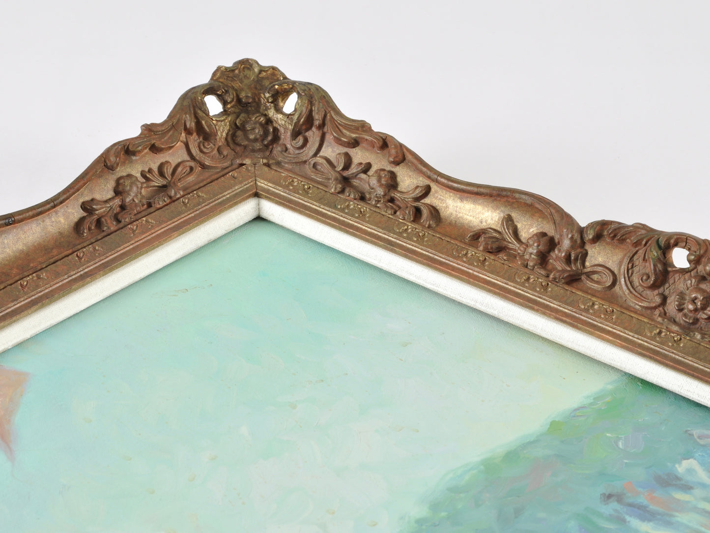 Original Framed French Impressionistic "Kite Flying" Oil Painting by Roy Austin Tamara Scott Designs