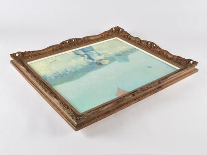 Original Framed French Impressionistic "Kite Flying" Oil Painting by Roy Austin Tamara Scott Designs