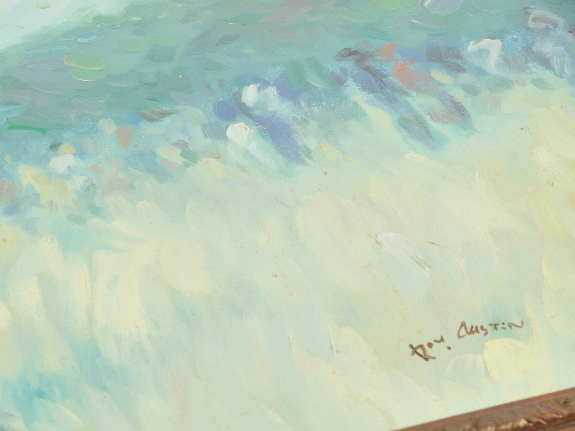 Original Framed French Impressionistic "Kite Flying" Oil Painting by Roy Austin Tamara Scott Designs