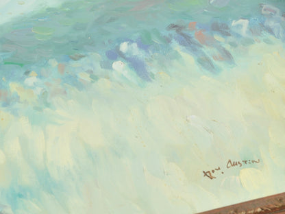 Original Framed French Impressionistic "Kite Flying" Oil Painting by Roy Austin Tamara Scott Designs