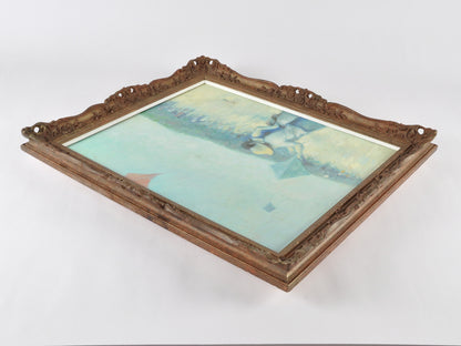 Original Framed French Impressionistic "Kite Flying" Oil Painting by Roy Austin Tamara Scott Designs