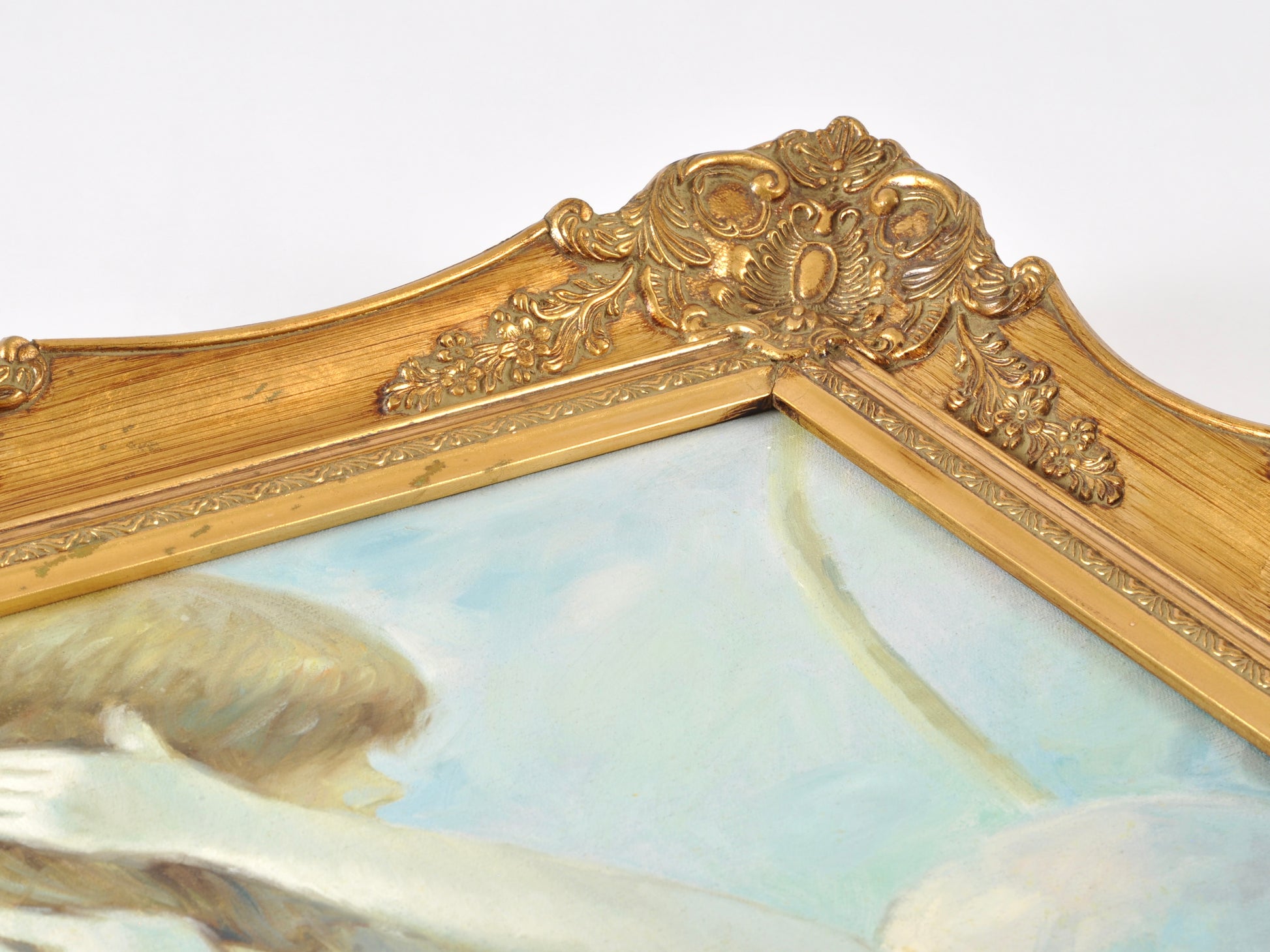 Original Framed French Impressionistic "Woman With Hats" Oil Painting by Jean Daumier Tamara Scott Designs