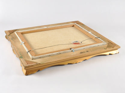 Original Framed French Impressionistic "Woman With Hats" Oil Painting by Jean Daumier Tamara Scott Designs