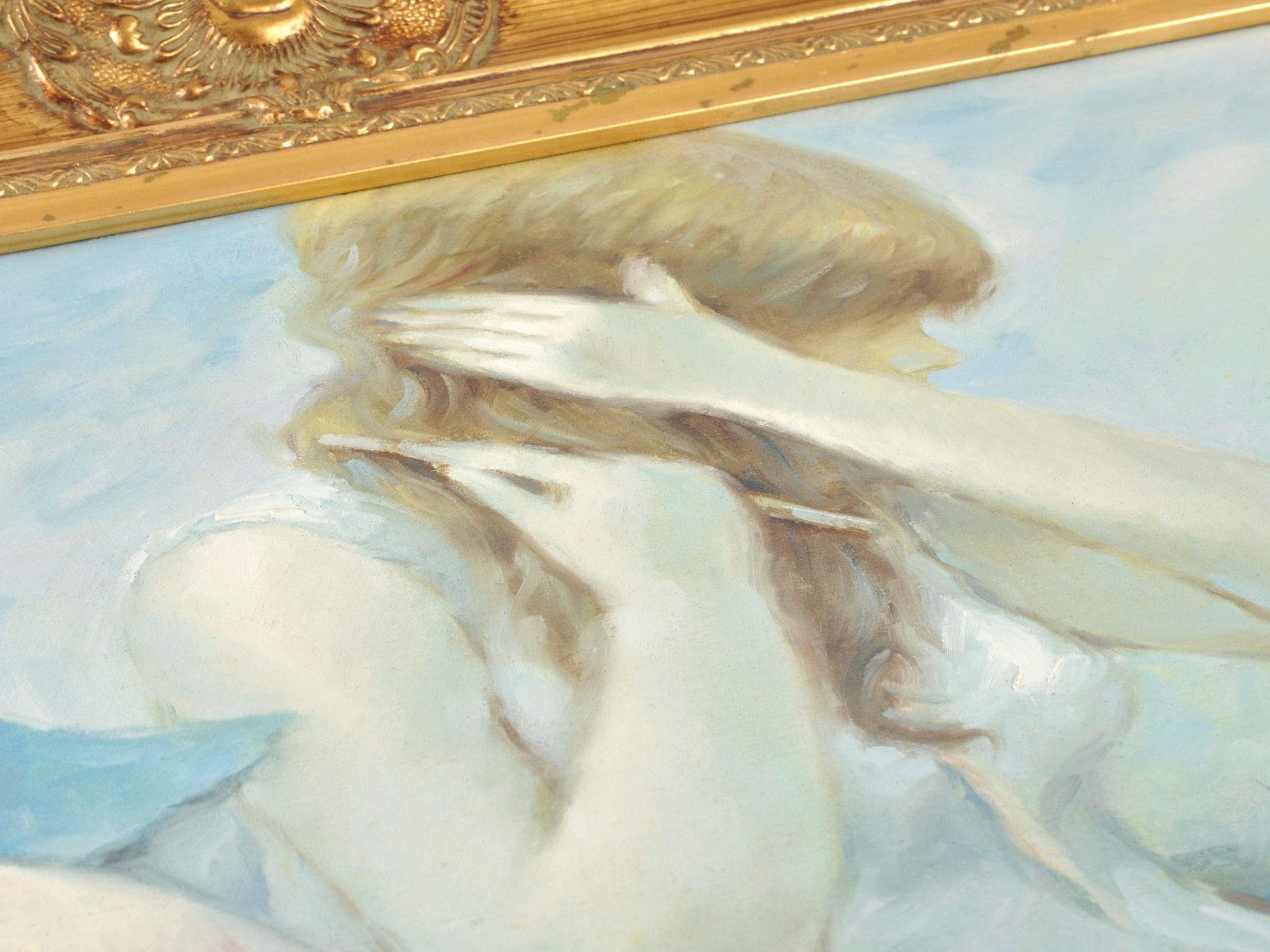 Original Framed French Impressionistic "Woman With Hats" Oil Painting by Jean Daumier Tamara Scott Designs