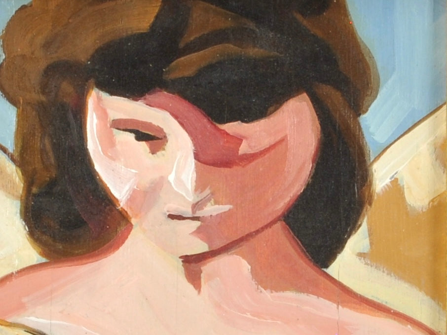 Original Oil Painting-Guardian Angel-Ornate Gold Gilded Wood Framed and Matted-by Tamara Scott