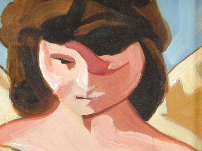 Original Oil Painting-Guardian Angel-Ornate Gold Gilded Wood Framed and Matted-by Tamara Scott