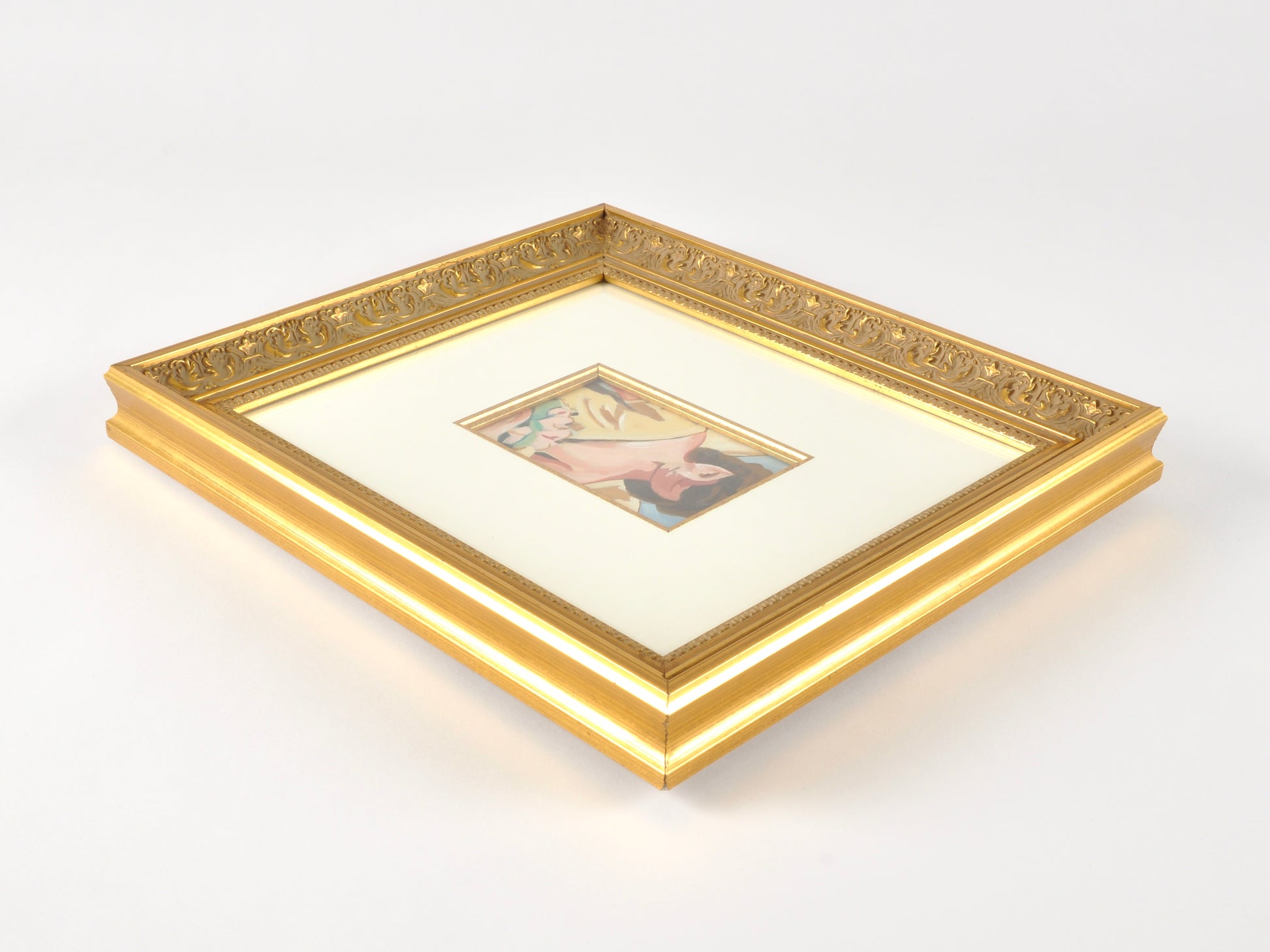 Original Oil Painting-Guardian Angel-Ornate Gold Gilded Wood Framed and Matted-by Tamara Scott