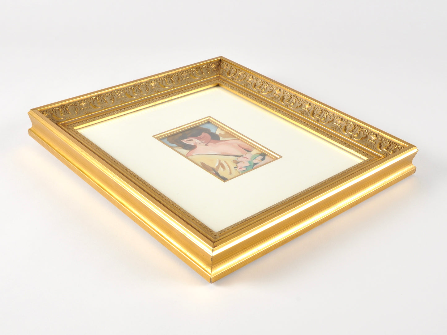 Original Oil Painting-Guardian Angel-Ornate Gold Gilded Wood Framed and Matted-by Tamara Scott