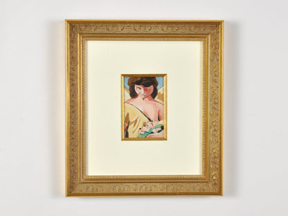 Original Oil Painting-Guardian Angel-Ornate Gold Gilded Wood Framed and Matted-by Tamara Scott