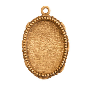 Nunn Design-Bezel-34x22mm Ornate Large Pendant Oval-Single Loop-Antique Gold