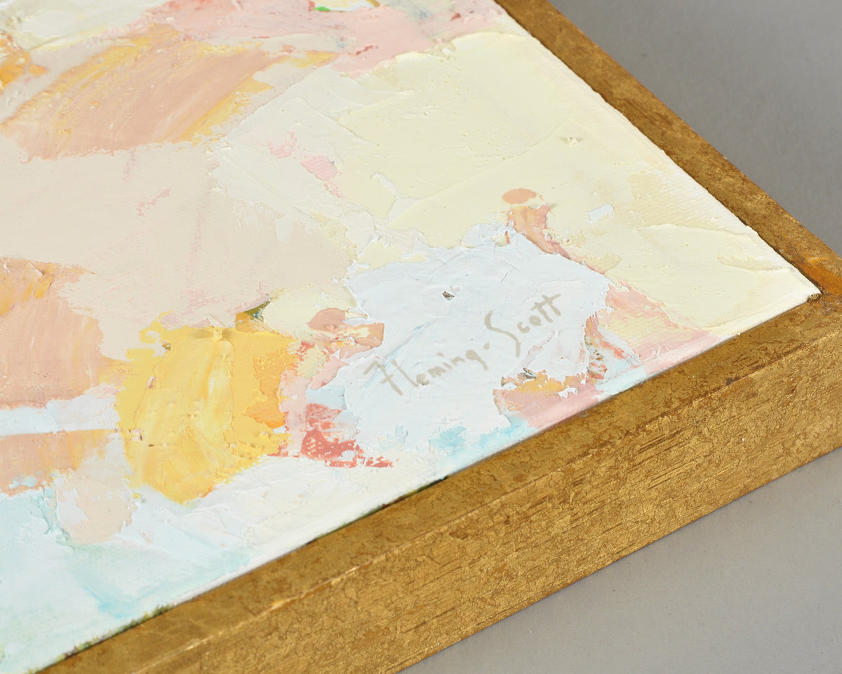 Petal Mist Original Palette Knife Painting, Pastel Abstract Framed Canvas Art Tamara Scott Designs