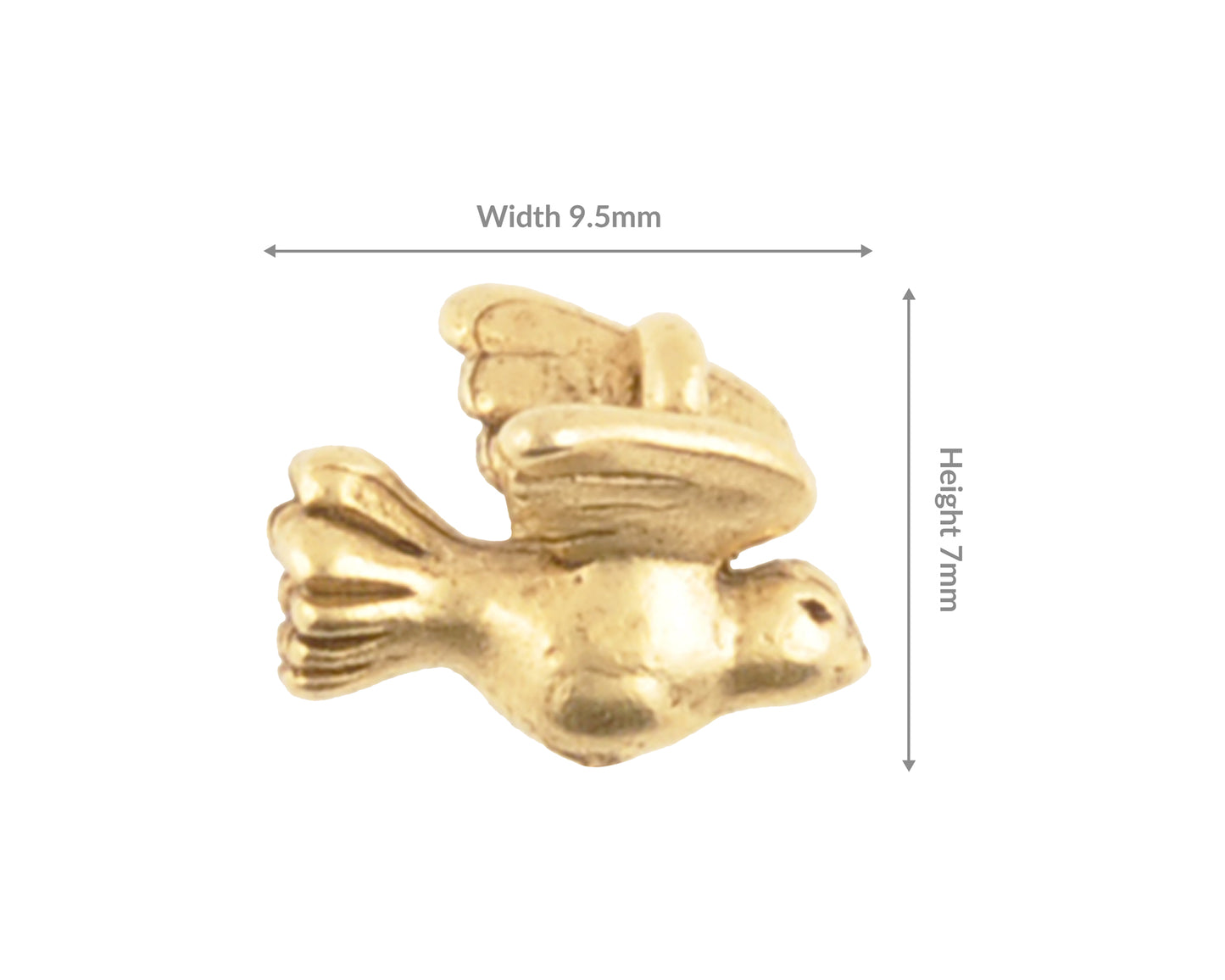 Pewter Charm-9.5x7mm Tiny Bird-Antique Gold-Quantity 1