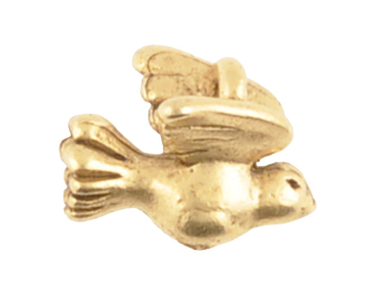 Pewter Charm-9.5x7mm Tiny Bird-Antique Gold-Quantity 1