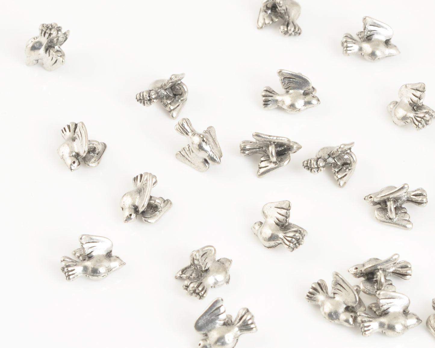 Pewter Charm-9.5x7mm Tiny Bird-Antique Silver-Quantity 1