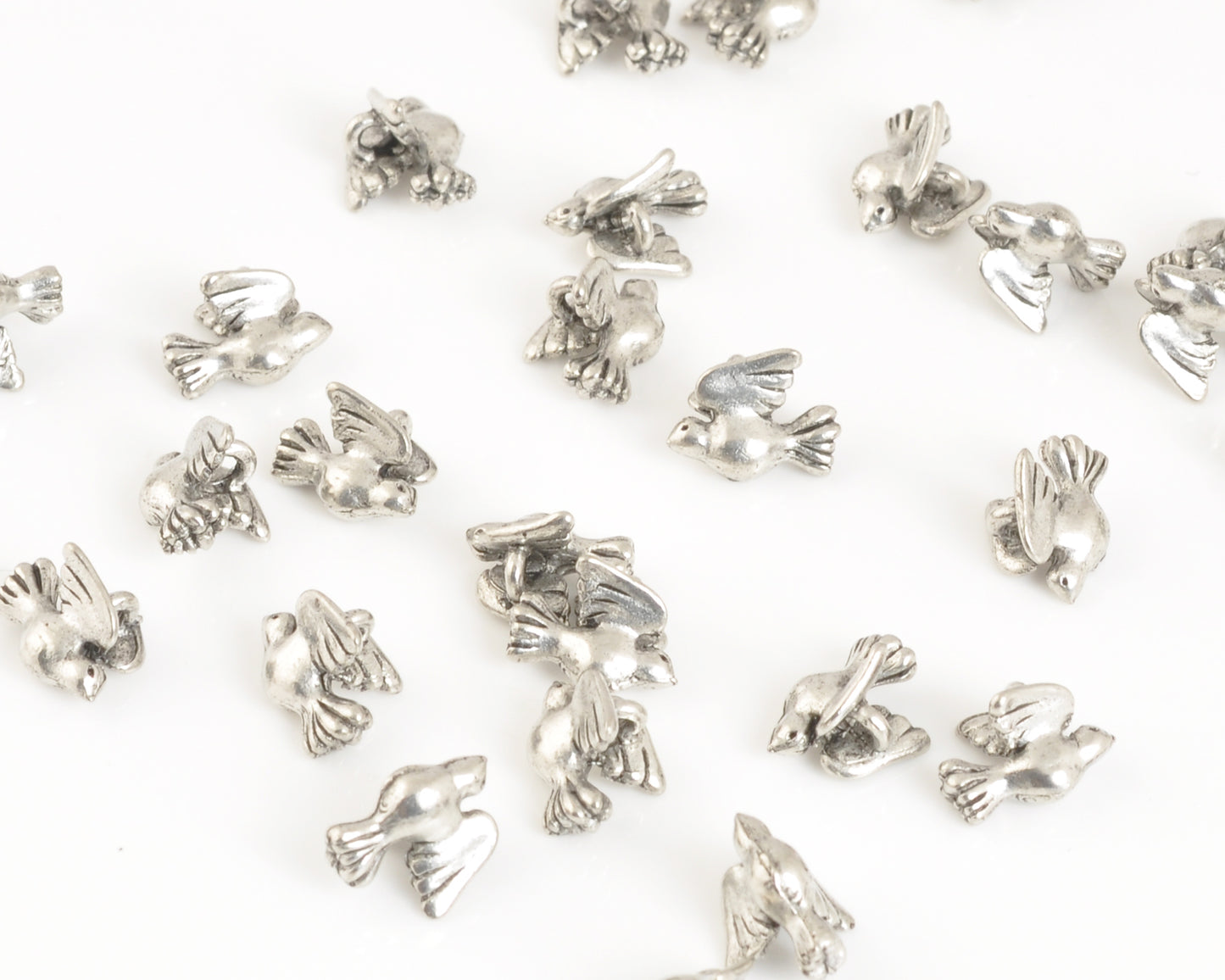Pewter Charm-9.5x7mm Tiny Bird-Antique Silver-Quantity 1