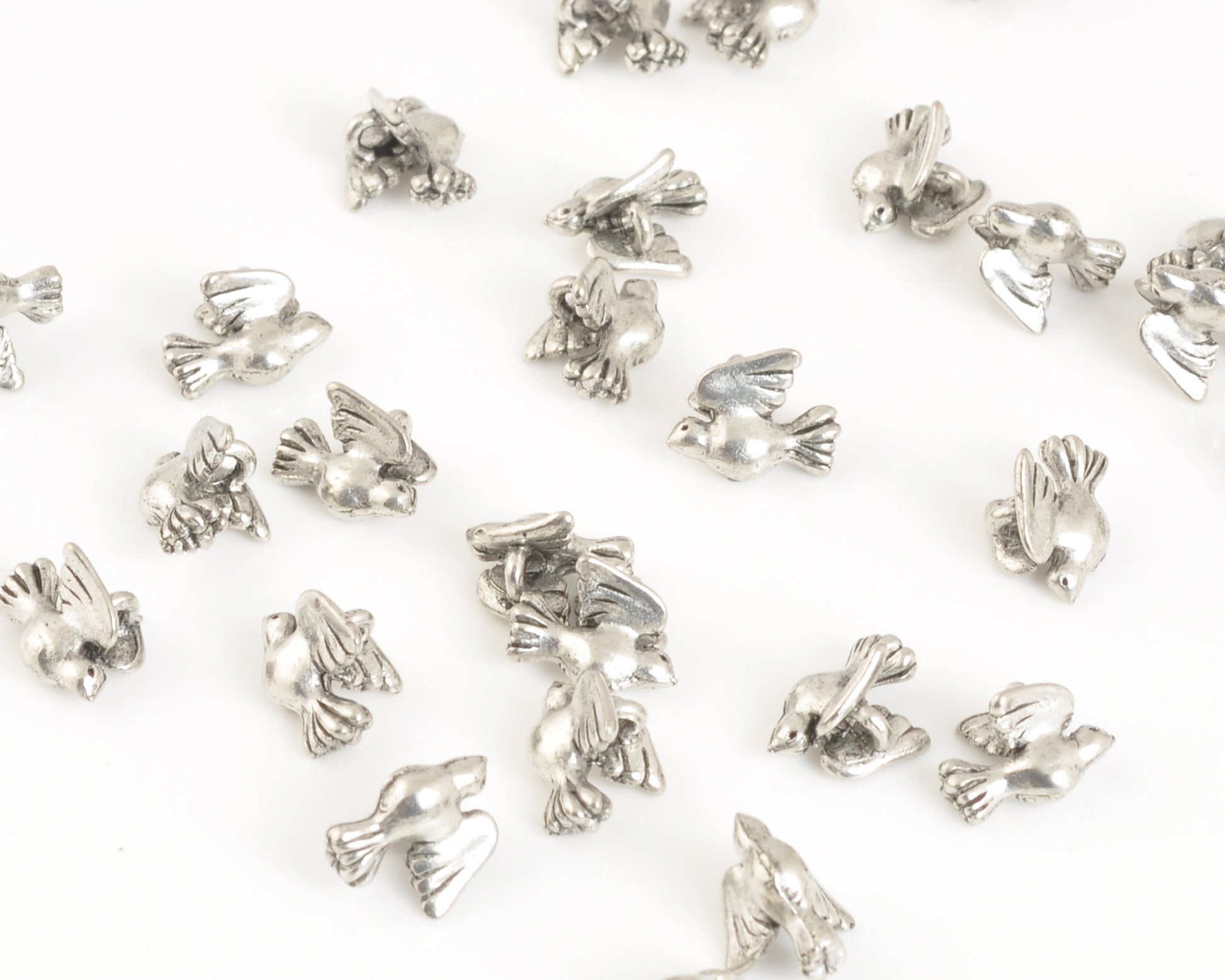Pewter Charm-9.5x7mm Tiny Bird-Antique Silver-Quantity 1