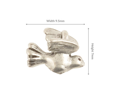Pewter Charm-9.5x7mm Tiny Bird-Antique Silver-Quantity 1