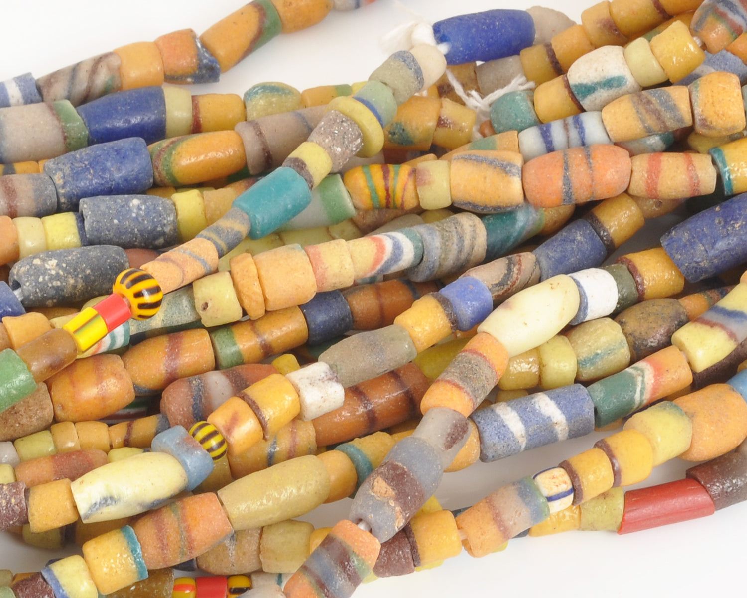 Pulverized Glass Trade Beads, 5-8mm Ghana, Colorful Sandcast African Beads, 36 Inch Strand, Recycled Glass Beads for Jewelry Making