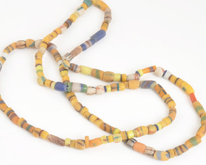 Pulverized Glass Trade Beads, 5-8mm Ghana, Colorful Sandcast African Beads, 36 Inch Strand, Recycled Glass Beads for Jewelry Making