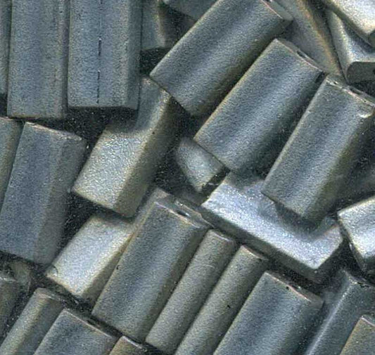 Seed Beads-4x9mm Rectangle-2001 Matte Gunmetal-Miyuki-7 Grams