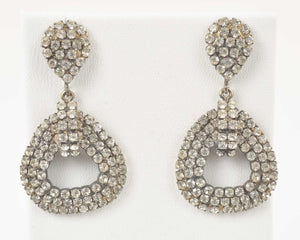 Finished Jewelry-Vintage-Crystal Rhinestone Hoop Earrings-Dangle Earrings