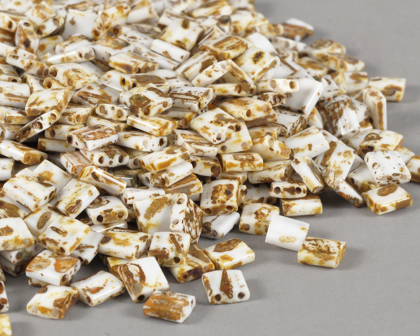 Seed Beads-5mm Tila-4512 Canary Yellow Matte Picasso-Miyuki-7 Grams