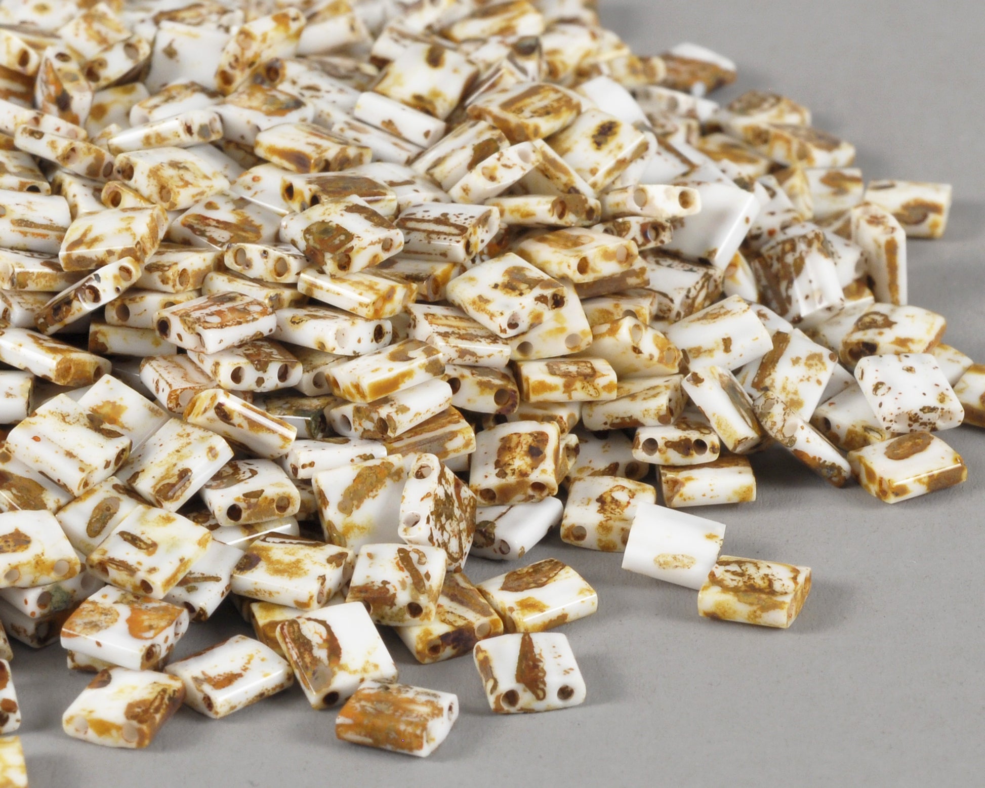 Seed Beads-5mm Tila-4512 Canary Yellow Matte Picasso-Miyuki-7 Grams