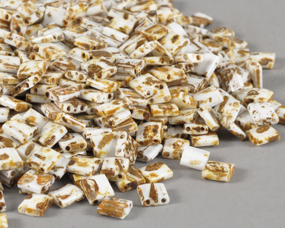 Seed Beads-5mm Tila-4512 Canary Yellow Matte Picasso-Miyuki-7 Grams