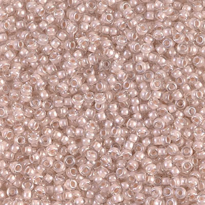 Seed Beads-15/0 Round-215 Blush Lined Crystal-Miyuki-7 Grams
