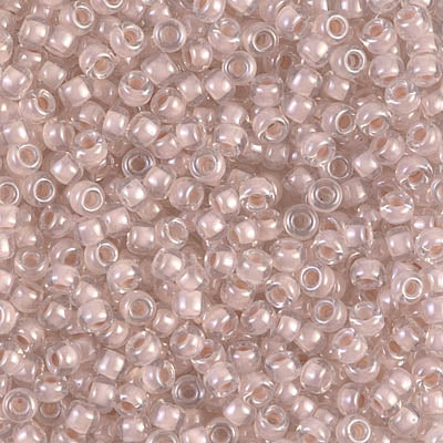Seed Beads-15/0 Round-215 Blush Lined Crystal-Miyuki-7 Grams