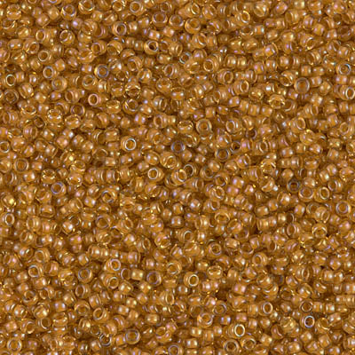 Seed Beads-15/0 Round-2238 Lined Topaz Yellow AB-Miyuki-7 Grams