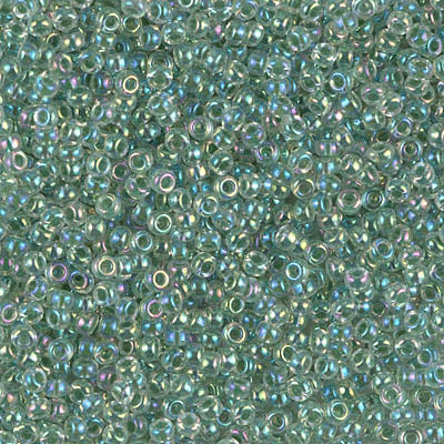 Seed Beads-15/0 Round-277 Lined Lime AB-Miyuki-7 Grams